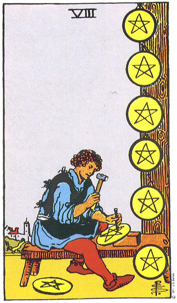 Tám Tiền (Eight of Pentacles)