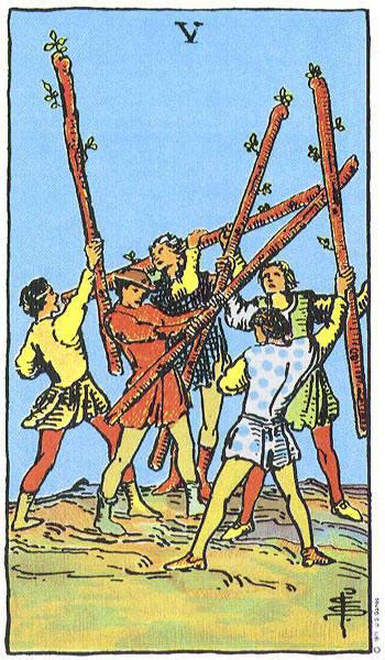 Năm Gậy (Five of Wands)